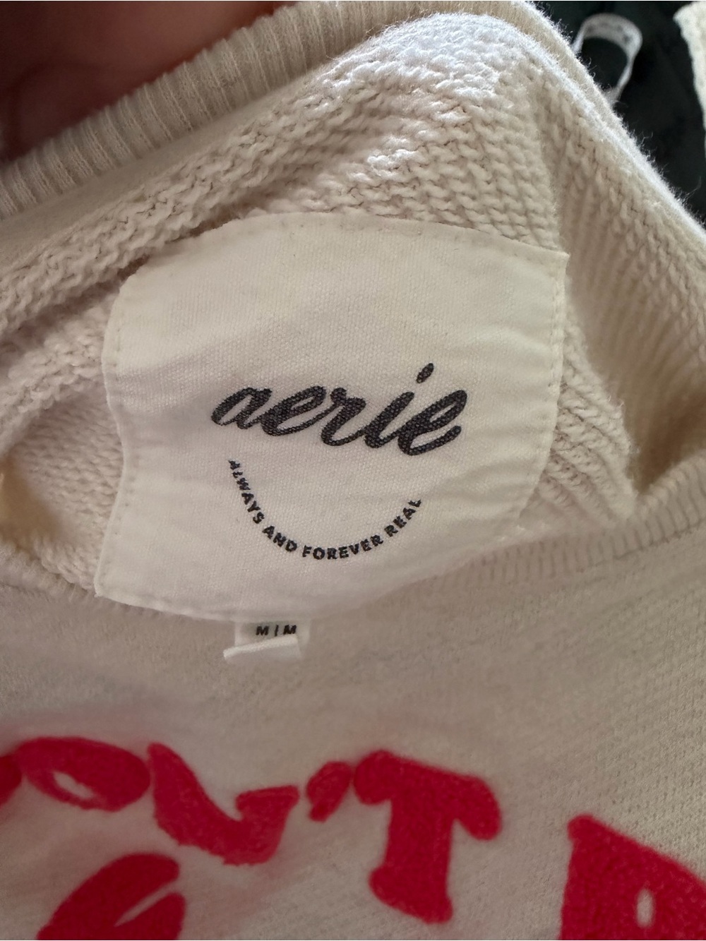 Aerie “Don’t Be Crabby” Cream Oversized Pullover with Red Crab Graphic M - Picture 8 of 8